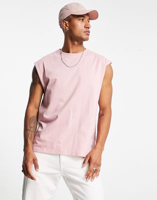 Topman oversized fit tank top in pink