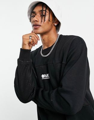 Topman oversized OMC print sweatshirt in black