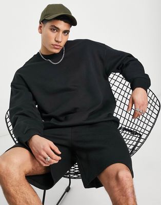 Topman oversized sweatshirt in black