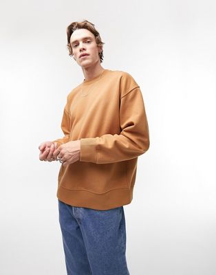Topman oversized sweatshirt in brown