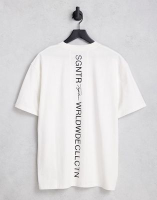 Topman oversized T-shirt with Signature back panel print in white