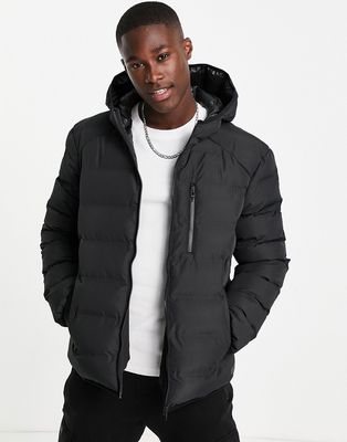Topman quilted liner jacket with padding in black - BLACK