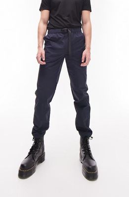 Topman Relaxed Cargo Trousers in Navy