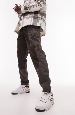 Topman Relaxed Cotton Cargo Trousers in Brown
