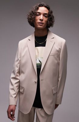 Topman Relaxed Fit Suit Jacket in Light Pink