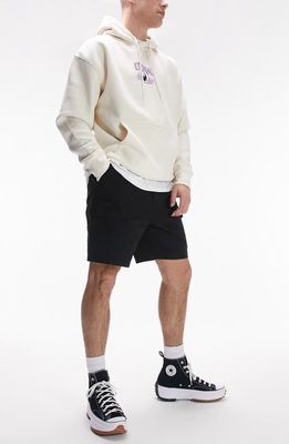 Topman Skinny Fit Cotton Cargo Shorts in Black