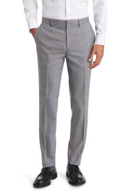 Topman Skinny Fit Stretch Flat Front Dress Pants in Grey