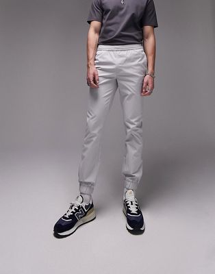 Topman skinny pants with elastic waist in gray