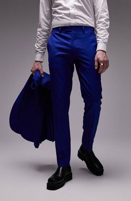 Topman Skinny Suit Trousers in Medium Blue