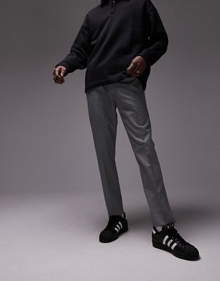 Topman skinny textured pants in gray