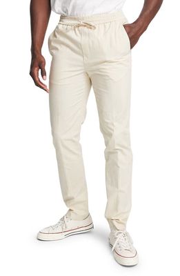 Topman Skinny Washed Stretch Cotton Suit Trousers in White
