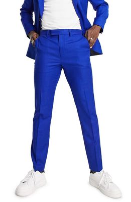Topman Slim Fit Suit Trousers in Light Blue