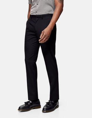 Topman slim suit pants in black