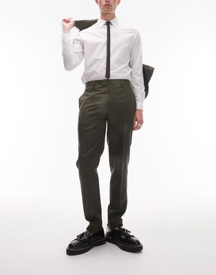 Topman slim suit pants in sage-Green