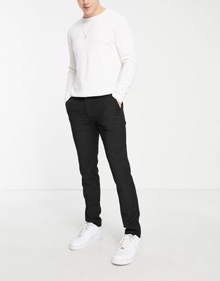 Topman smart skinny pants in black