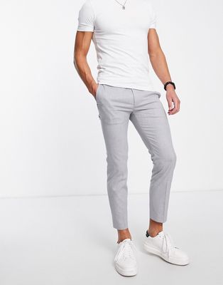 Topman smart skinny sweat style pants in gray