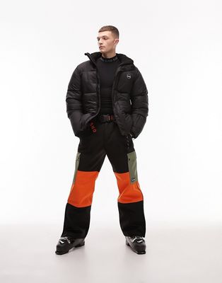 Topman Sno ski puffer jacket in black