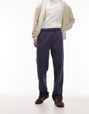 Topman straight sweatpants in washed blue