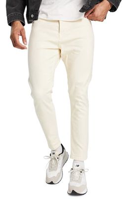 Topman Tapered Stretch Jeans in Stone