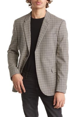 Topman Trim Fit Houndstooth Suit Jacket in Light Grey