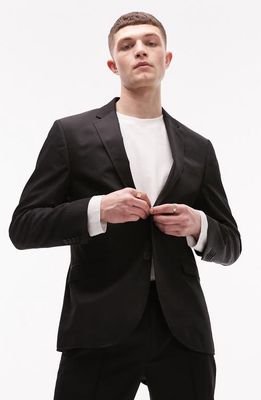 Topman Two-Button Suit Jacket in Black