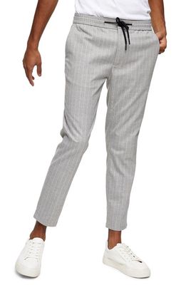 Topman Whyatt Classic Fit Stripe Trousers in Grey