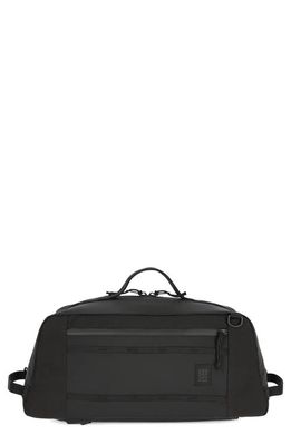 Topo Designs Mountain Water Resistant Recycled Nylon Duffel Bag in Black/Black