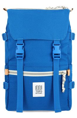 Topo Designs Rover Classic Water Resistant Backpack in Blue Canvas
