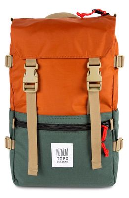 Topo Designs Rover Classic Water Resistant Backpack in Clay/Forest