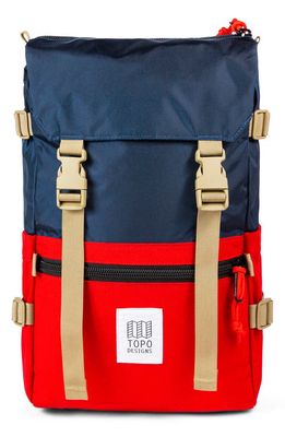 Topo Designs Rover Classic Water Resistant Backpack in Navy/Red