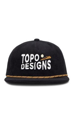 TOPO DESIGNS Sunrise Trucker Hat in Black.