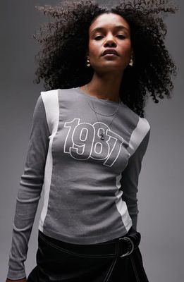 Topshop 1987 Split Top in Grey