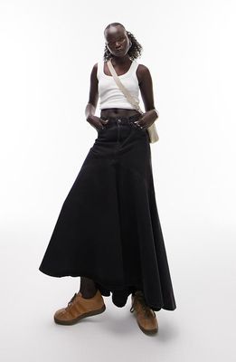 Topshop '90s Tailored Skirt in Black