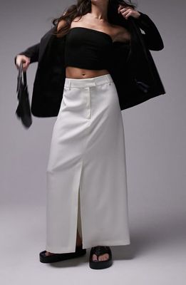 Topshop '90s Tailored Skirt in Cream