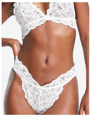 Topshop Ava lace thong in white