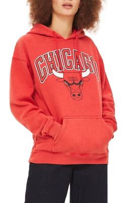 Topshop by x UNX Chicago Bulls Hoodie in Red Multi