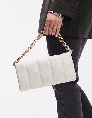 Topshop calla quilted crossbody bag-White