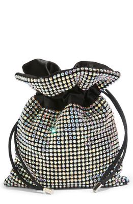 Topshop Cher Diamante Pouch Handbag in Silver Multi