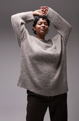Topshop Curve Exposed Seam Sweater in Brown
