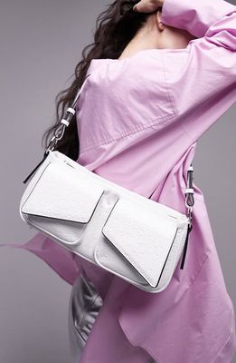 Topshop Double Pocket Shoulder Bag in White