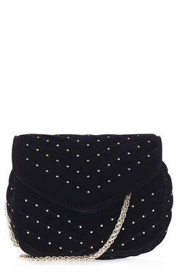 Topshop Embellished Velvet Crossbody Bag in Black
