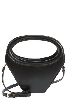 Topshop Frankie Triangle Faux Leather Crossbody Bag in Black