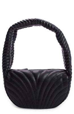 Topshop Genna Quilted Top Handle Bag in Black