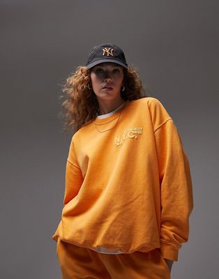 Topshop graphic NYC sweatshirt in orange - part of a set