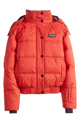 Topshop Hooded Puffer Jacket in Red