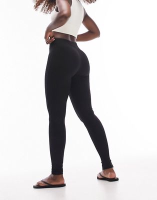 Topshop Hourglass full length heavyweight legging with deep waistband in black