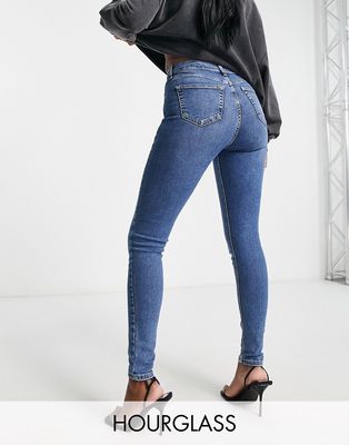 Topshop Hourglass Jamie jeans in mid blue