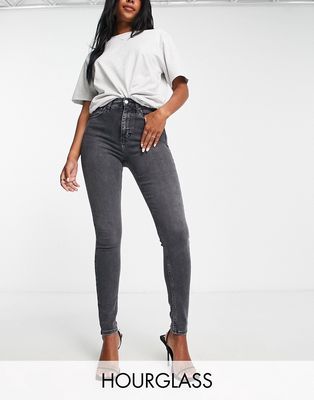 Topshop Hourglass Jamie jeans in washed black