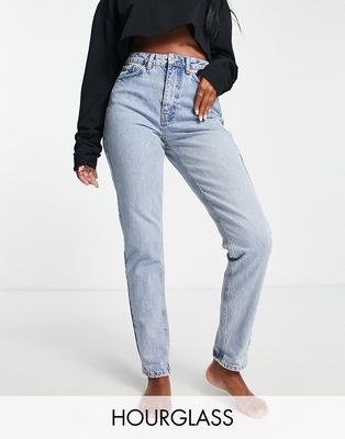 Topshop Hourglass Mom jeans in bleach-Blue