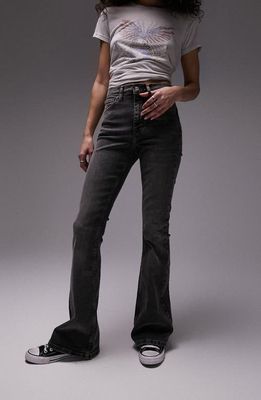 Topshop Jamie Flare Stretch Denim Jeans in Grey
